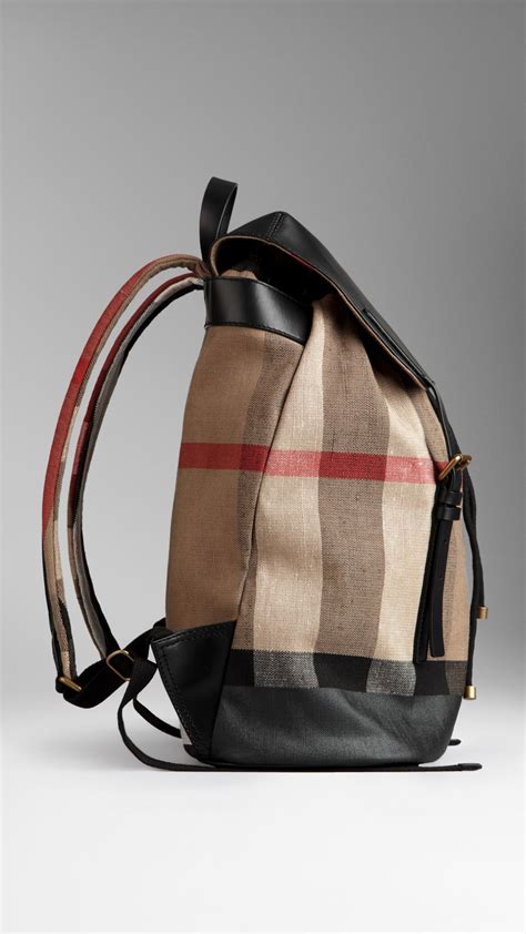 burberry black backpack|Burberry small canvas check backpack.